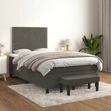  box spring s madracem tamnosivi 120 x 190 cm baršun | shoptok.hr