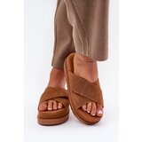 Boto Women&#039;s Platform Sandals With Intertwined Straps Camel Rinasara | Shoptok.si