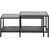 Unique Furniture Črne steklene mizice v kompletu 2 ks 60x60 cm Bronco – Cene