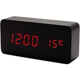 Venisymlis Lesena Digitalna Ura - Večnamenska Led Budilka S Prikazom Časa/Datuma/Temperature, (22060621) | Shoptok.si