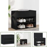The Living Store Klop za čevlje črna 60x30x45 cm iverna plošča - Klop Za Čevlje, (21744615) | Shoptok.si