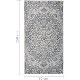 Vanjski tepih ravnog tkanja 80 x 150 cm plavi s uzorkom | shoptok.hr
