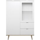 MID.YOU visoka komoda, bela, barve hrasta | Shoptok.si