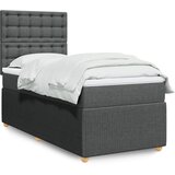 vidaXL Box spring postelja z vzmetnico temno siva 90x190 cm blago | Shoptok.si