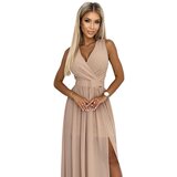 Numoco Long dress with neckline and tie | Shoptok.si