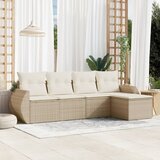 vidaXL 5-dijelni vrtni set sofa s jastucima bež od poliratana | shoptok.hr