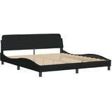 vidaXL Posteljni okvir brez vzmetnice črn 180x200 cm blago | Shoptok.si