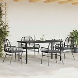  5-dijelni vrtni blagovaonski set s jastucima od crnog | shoptok.hr