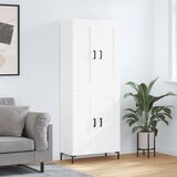 vidaXL Visoka omara bela 69,5x34x180 cm inženirski les | Shoptok.si