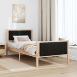  Okvir kreveta Smeđa i crna 90 x 200 cm Masivna borovina | shoptok.hr