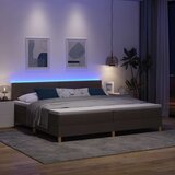  LED Box Spring Krevet Tamno smeđa 200 x 200 cm tkanina | shoptok.hr