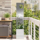 vidaXL Vrtni Sadič s Dekorativnom Pločom Srebrna 32 x 140 cm | shoptok.hr