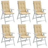  Jastuci za stolice 6 kom prošarano bež 120x50x4 cm od tkanine | Eponuda.com