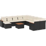  12-dijelni set vrtnih sofa od poliratana s jastucima crni | shoptok.hr
