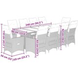 vidaXL 11-dijelni vrtni bistro set od poliratana s jastucima smeđi | shoptok.hr