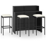  4-dijelni vrtni barski set s jastucima crni | shoptok.hr