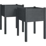 vidaXL vrtne sadilice 2 kom sive 50 x 50 x 70 cm od masivne borovine | shoptok.hr