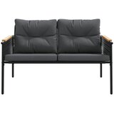  Vrtna klupa s jastucima 116 cm crna čelična | Eponuda.com