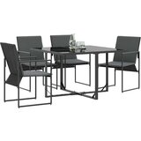  Stolica s jastukom 4 pcs Crna i antracit Tekstilen | shoptok.hr