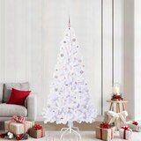 vidaXL Umestno božično drevo med 300 LED Bela 210 cm PVC in jeklo | Shoptok.si