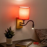  Brilagi - LED zidna lampa NUBILA WOOD 1xE27/25W/230V + LED/3W hrast/crvena | Eponuda.com