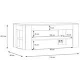 Hom`in klubska miza, 110/45,5/60 cm barve hrasta, sivobež | Shoptok.si