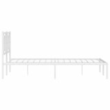  Metalni okvir za krevet s uzglavljem bijeli 140 x 190 cm | shoptok.hr
