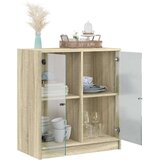 vidaXL Bočni ormarić sa staklenim vratima boja hrasta 68x37x75 5 cm | shoptok.hr