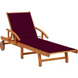 Maison Chic Vrtni Ležalnik - Sončna ležalnik z blazino trden akacijev les, (22042880) | Shoptok.si