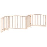  Vrata za pse s vratašcima 4 panela sklopiva 320 cm drvo topole Smeđa 80 x 60 x 2 cm | Shoptok.si