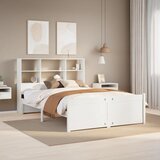 vidaXL Knjižna postelja brez vzmetnice bela 120x190 cm trdna borovina | Shoptok.si