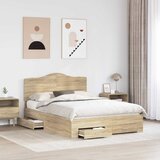  Krevetna konstrukcija s ladicama Sonoma hrast 150 x 200 cm Smeđa 206 x 153 x 100 cm | Shoptok.si