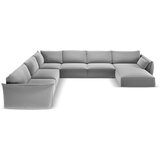 Mazzini Sofas Svijetlo siva baršunasti kutna garnitura (s lijevim kutom/u obliku slova "U") Vanda – Cijene