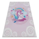BAMBINO 2533 pralna preproga Samorog, mavrica za otroke protizdrsna - roza 140x200 cm, (5000174981)
