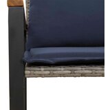  Klupa s jastukom Siva i tamnoplava 115 x 65 x 72 cm Ratan | shoptok.hr
