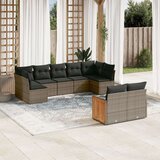 vidaXL 9-dijelni set vrtnih sofa od poliratana s jastucima sivi | shoptok.hr
