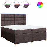  Krevet s oprugama i madracem tamnosmeđi 200x200 cm od tkanine | shoptok.hr