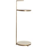 Light & Living Okrogla stranska mizica z marmorno mizno ploščo ø 26 cm Leda – | Shoptok.si