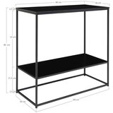 House Nordic Črna stranska mizica s črno mizno ploščo 80x36 cm Vita – Cene