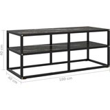vidaXL TV omarica črna in črno marmorno steklo 100x40x40 cm | Shoptok.si