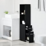 vidaXL Ozek kopalniški omarica Črni hrast 22 x 41 x 135 cm | Shoptok.si