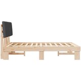  Krevetni okvir s tapiciranim uzglavljem Tamno siva 140 x 190 cm | shoptok.hr