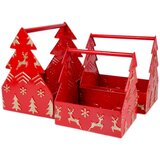  S/3 Dekor kutije sa ručkom, irvasi, crvene metal Cene