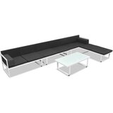  5-dijelna vrtna garnitura od aluminija i tekstilena crna | shoptok.hr