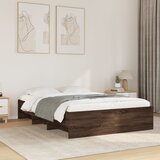 Maison Chic posteljni okvir - dvoposteljna postelja - zakonska postelja brez vzmetnice hrast 120x200 cm inženirski les-J11932, (21768669) | Shoptok.si