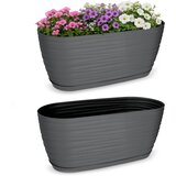 KADAX cvetlični lonec 27 cm ovalni plastični cvetlični lonec antracit, (5000353214) | Shoptok.si