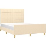  Okvir za krevet s uzglavljem krem 140 x 200 cm od tkanine | shoptok.hr