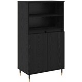  Highboard s policom s pohranom s vratima Crna 60 x 36 x 110 cm Konstruirano drvo | shoptok.hr