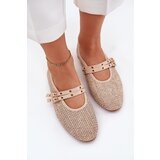Boto Ballet Flats With Weaving And Straps Beige Partheda | Shoptok.si