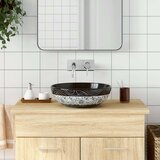Nadgradni umivaonik crno-plavi okrugli Φ 41 x 14 cm keramički Cijene